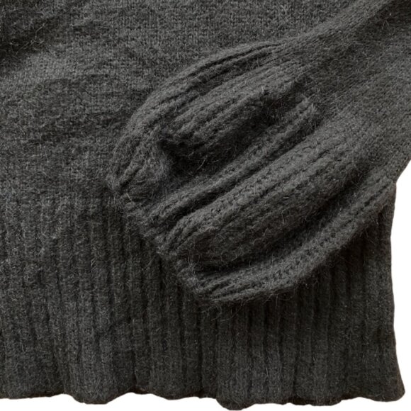 Benetton Black Funnel Neck Bell Sleeve Sweater | Size Small - Picture 3 of 4